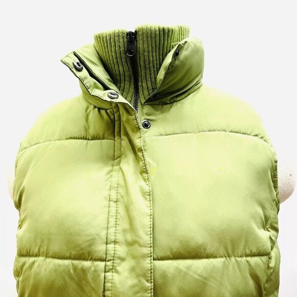 MERONA Women Lightweight Collared Zip & Button Closure Green Puff Vest Sz Small - Picture 2 of 15